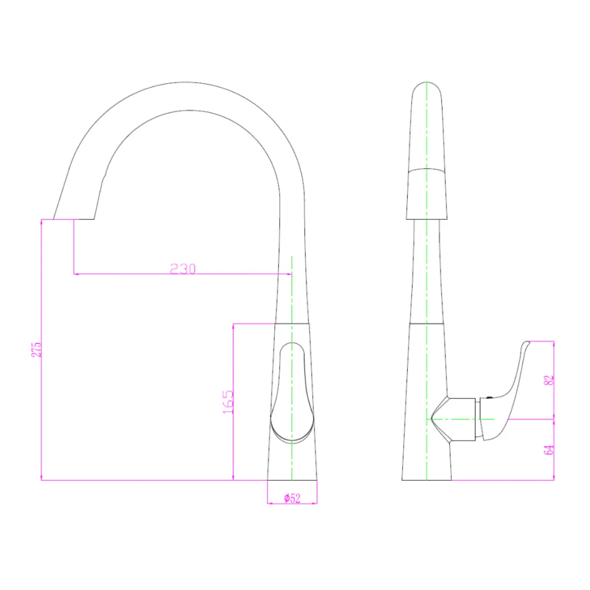 Arino T-8005SS-3(S) Pull-out Mixer Sink Tap - view 2